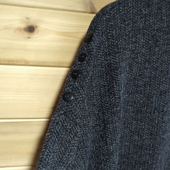 Clara Sun Woo Womens Sweater Large Gray Button Detail - Picture 4 of 10